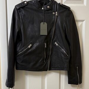 All Saints Classic Black 100% sheep Leather Biker Jacket
Almost new fits like M